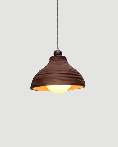 Handmade Plaster Of Paris Pendant Light – Rustic Textured Hanging Lamp - optimized image