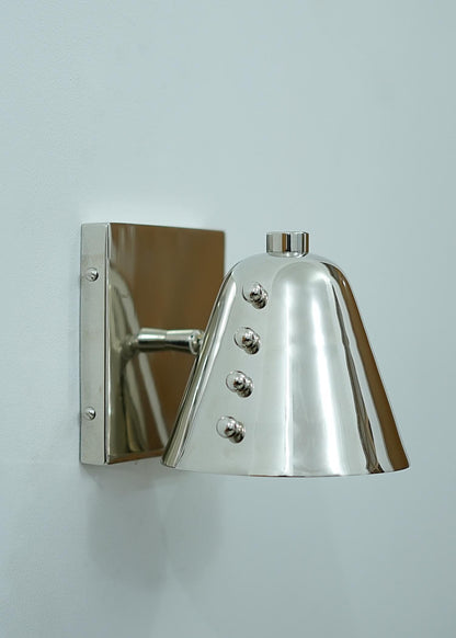 Designer Chrome Wall Fixture With Sculptural Shade | Frost Lights