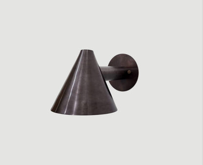 Handmade Blackened Brass Cone Wall Sconce | Frost Lights