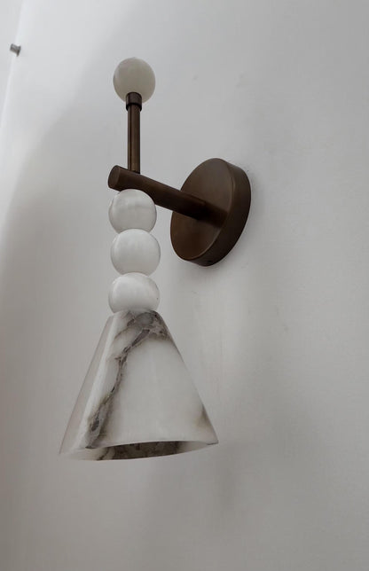 Handcrafted Alabaster Cone Shade Sconce | Frost Lights