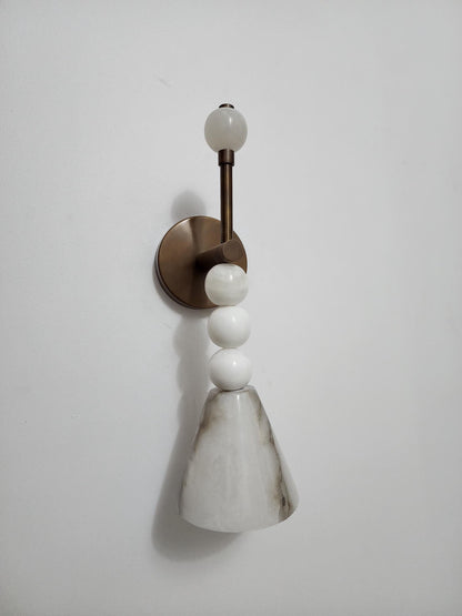Natural Alabaster Marble Wall Lamp With Brass Fixture | Frost Lights