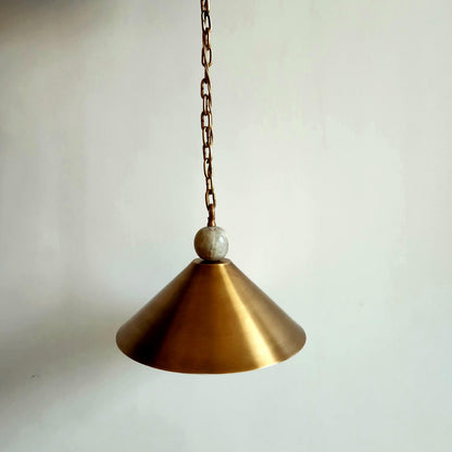 Scandinavian Brass Cone Hanging Light | Frost Lights