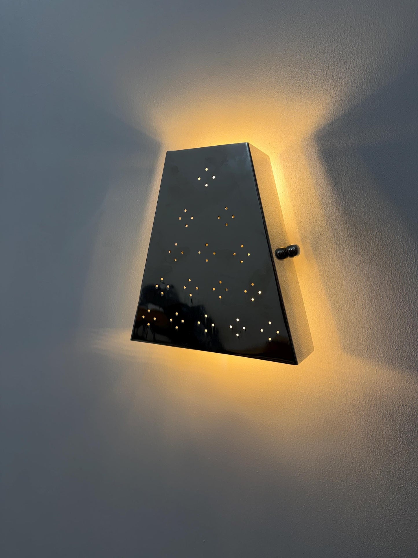 Triangular Metal Star Lantern - Handmade Brass Wall Lamp | Ambient Wall Lighting