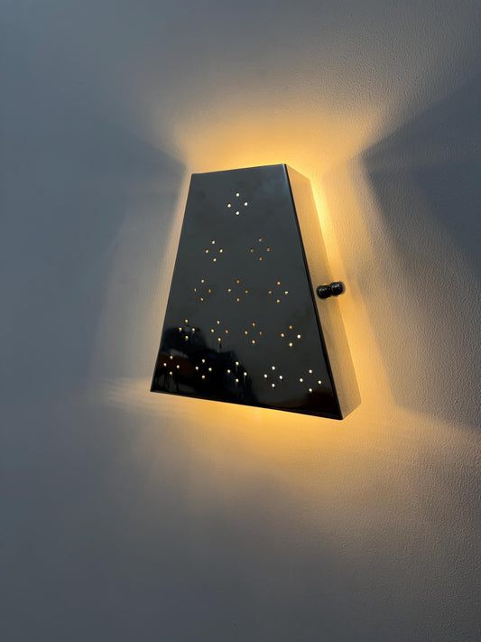 Triangular Metal Star Lantern - Handmade Brass Wall Lamp | Ambient Wall Lighting