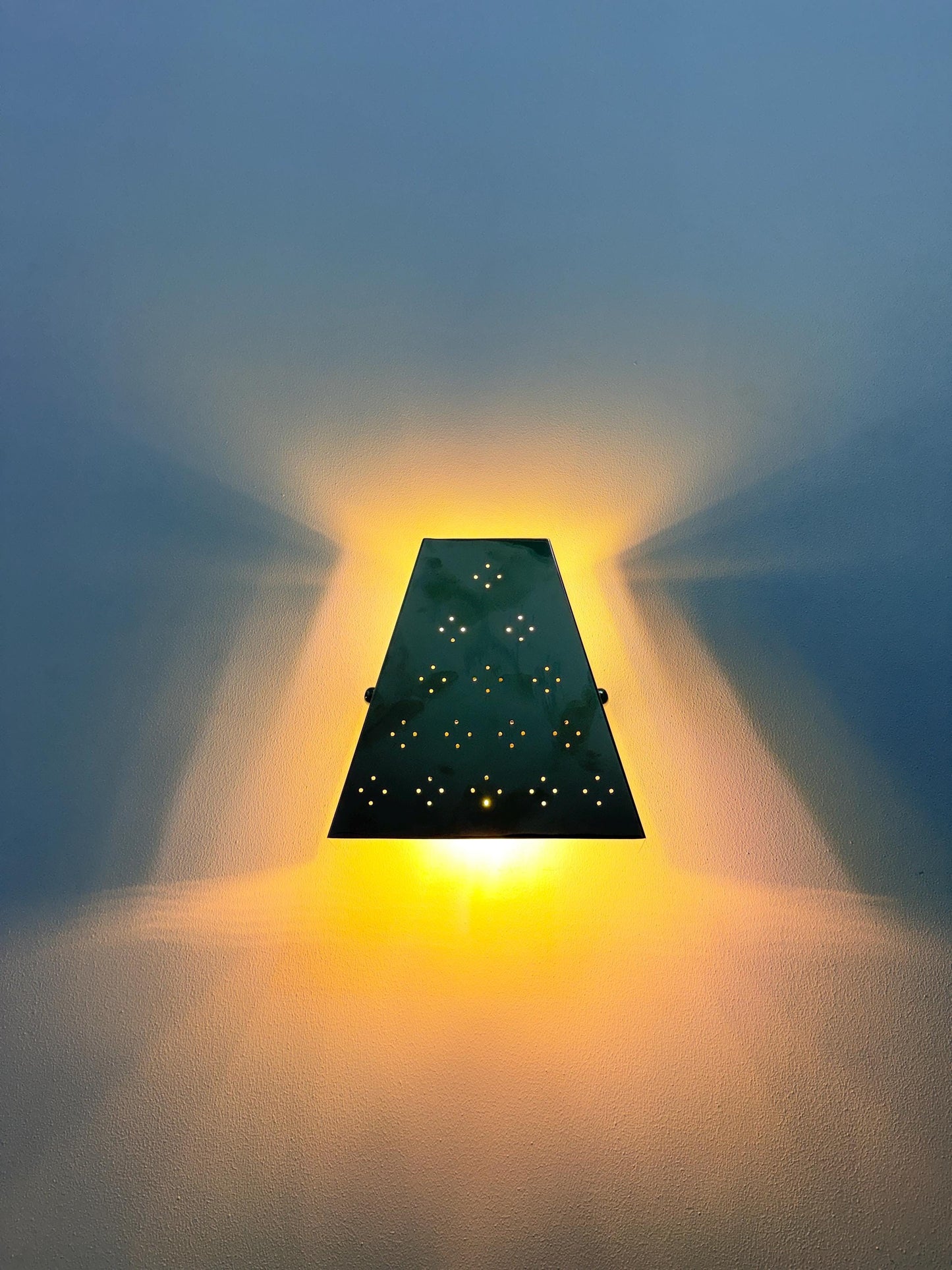 Triangular Metal Star Lantern - Handmade Brass Wall Lamp | Ambient Wall Lighting