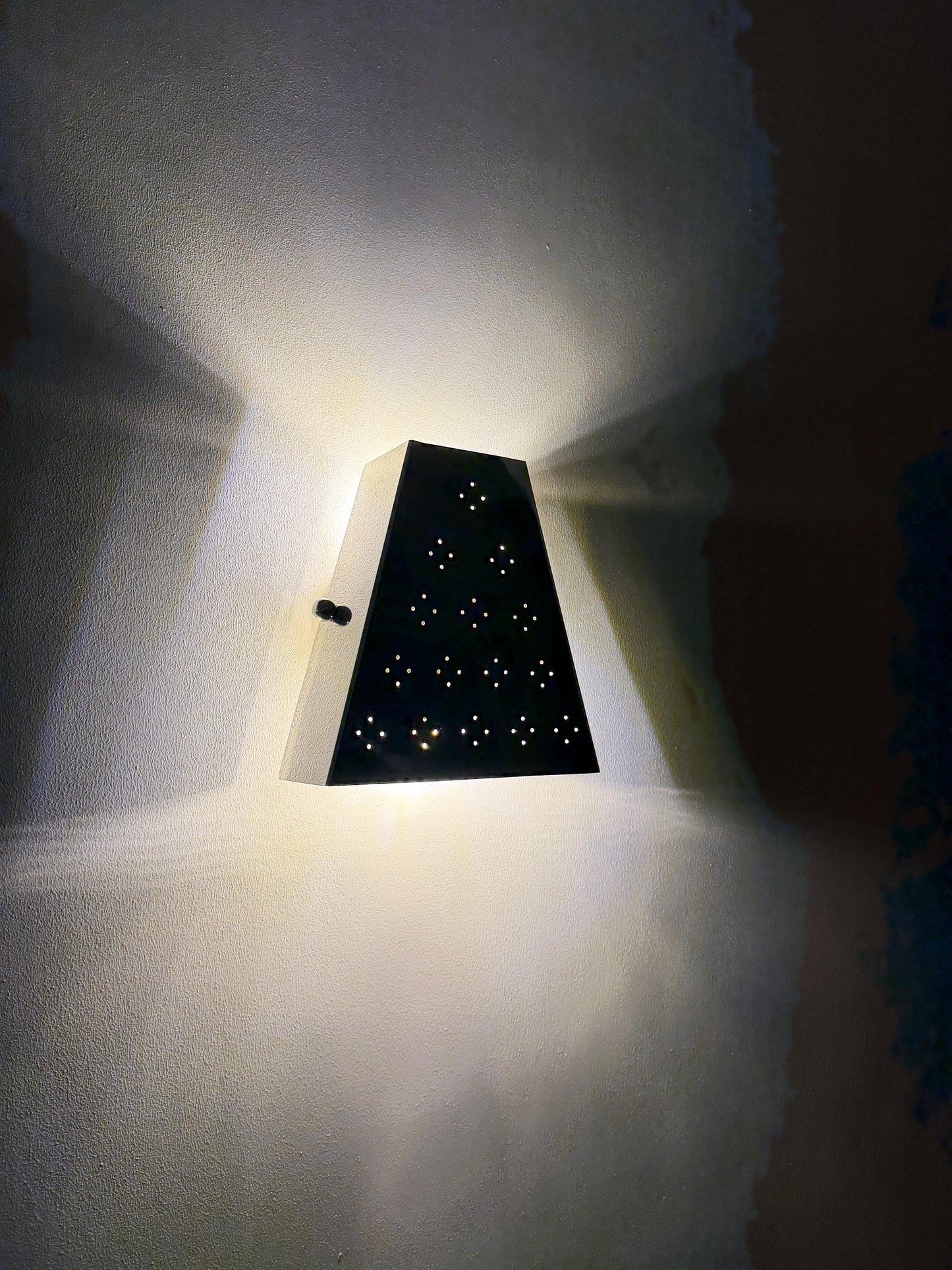 Triangular Metal Star Lantern - Handmade Brass Wall Lamp | Ambient Wall Lighting