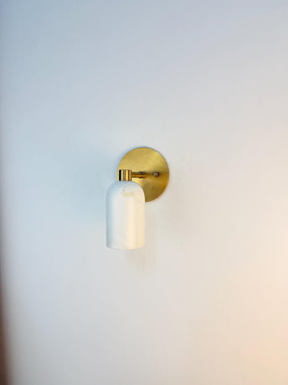 Handmade Alabaster Brass Wall Sconce Modern Wall Lamp | Frost Lights