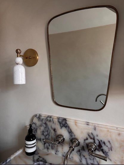 Designer Alabaster Brass Wall Fixture | Frost Lights