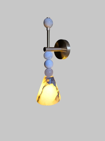 Natural Alabaster Marble Wall Lamp With Brass Fixture | Frost Lights