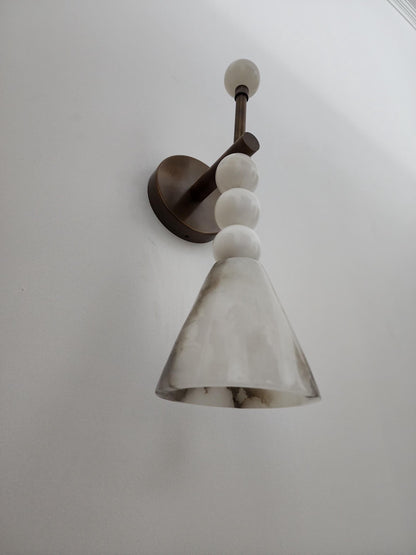 Natural Alabaster Marble Wall Lamp With Brass Fixture | Frost Lights