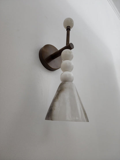 Natural Alabaster Marble Wall Lamp With Brass Fixture | Frost Lights