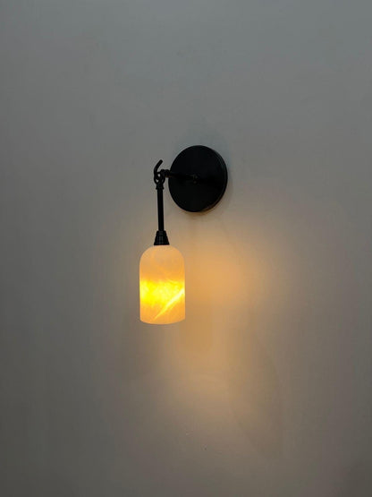 Contemporary Alabaster Brass Lighting Fixture | Frost Lights