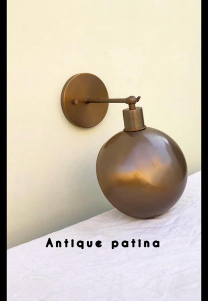 Handcrafted Brass Half Globe Wall Fixture | Frost Lights