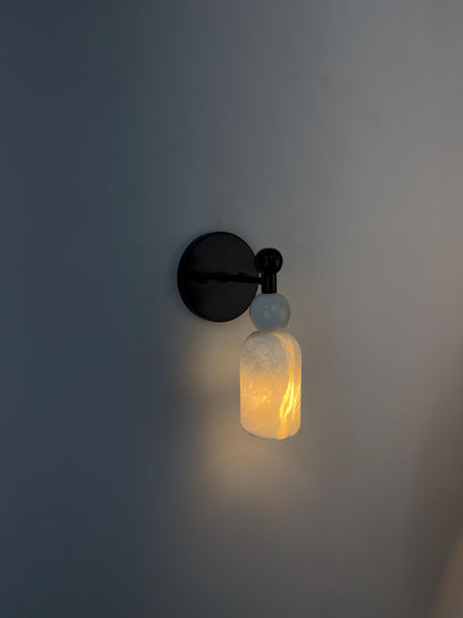 Brass Wall Sconce with Genuine Alabaster | Frost Lights