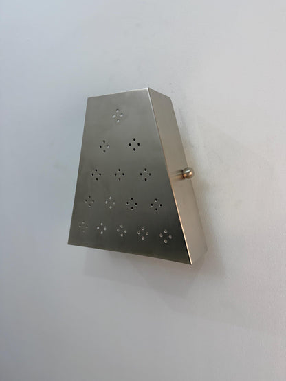 Triangular Metal Star Lantern Wall Sconce Antique Chrome | Frost Lights