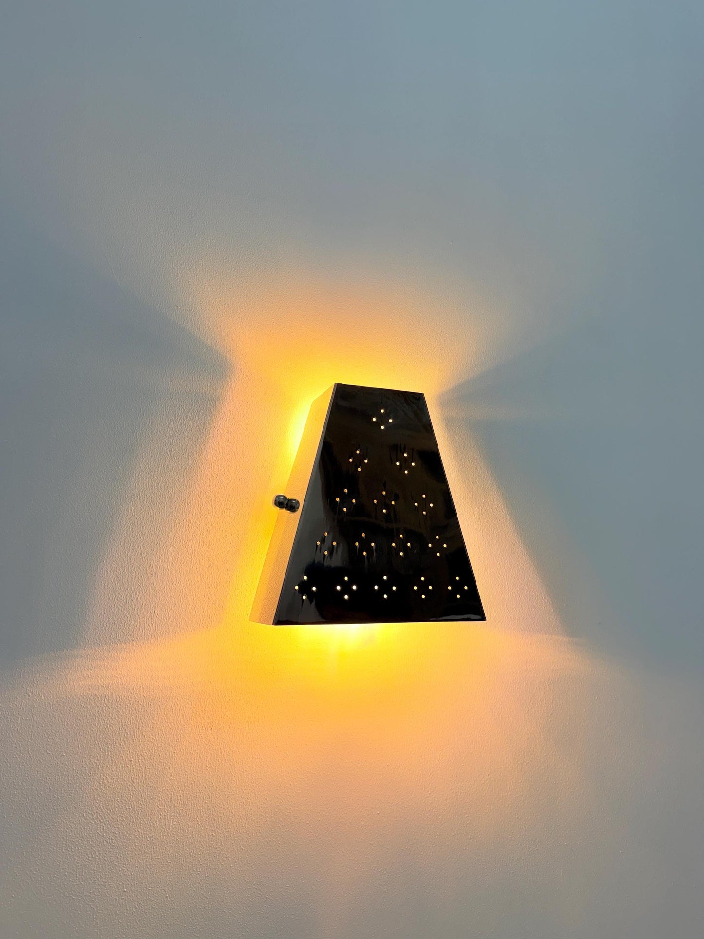 Triangular Metal Star Lantern - Handmade Brass Wall Lamp | Ambient Wall Lighting