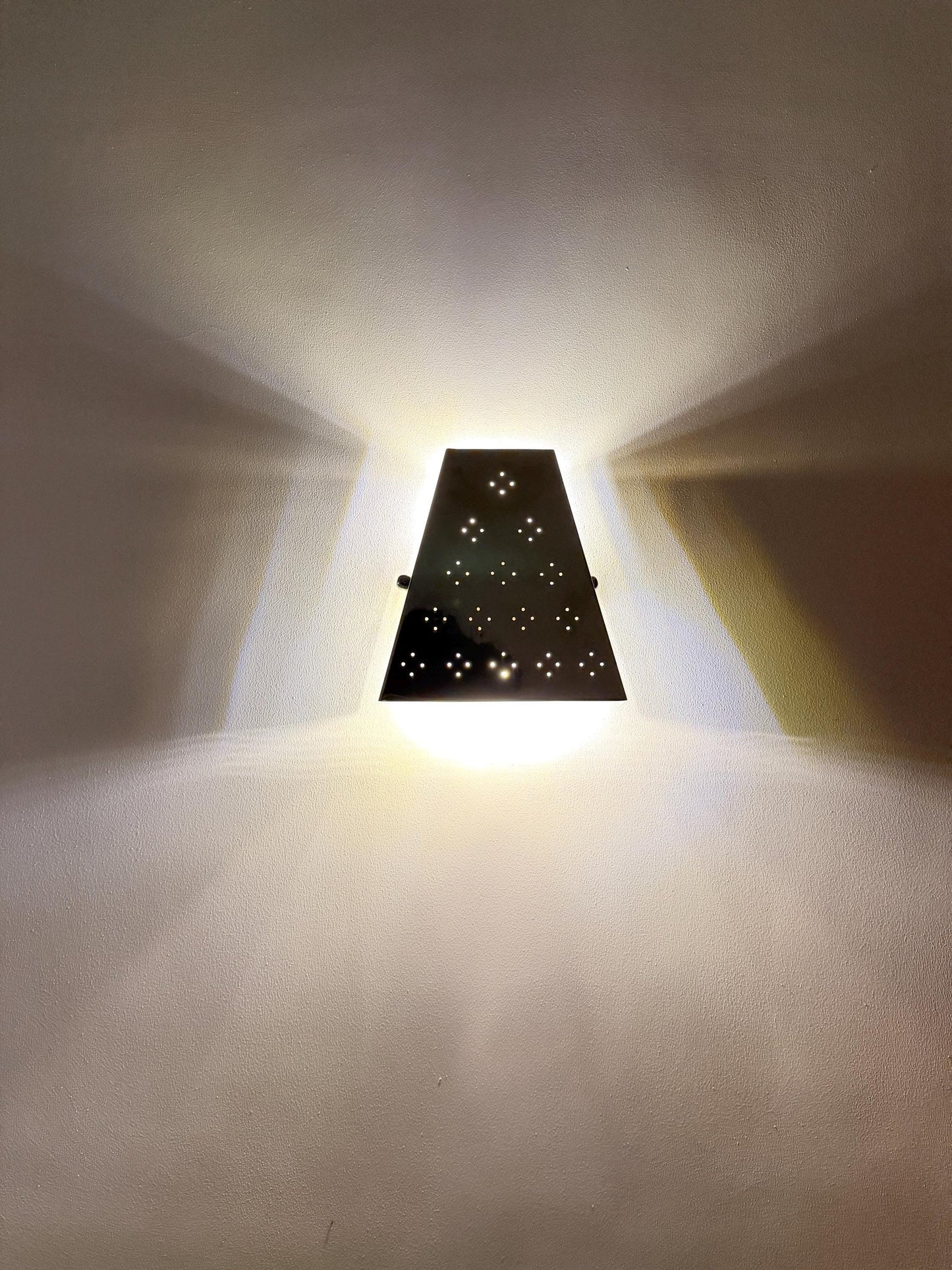 Triangular Metal Star Lantern - Handmade Brass Wall Lamp | Ambient Wall Lighting