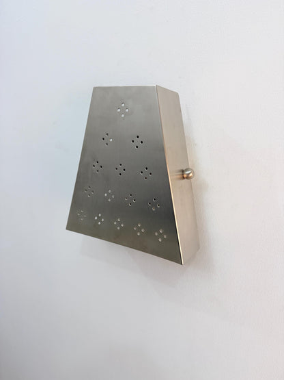 Triangular Metal Star Lantern Wall Sconce | Antique Chrome Brass Wall Lamp