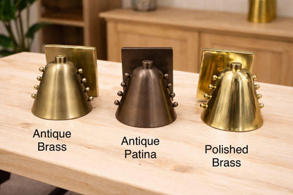 Contemporary Brass Cone Lamp | Frost Lights