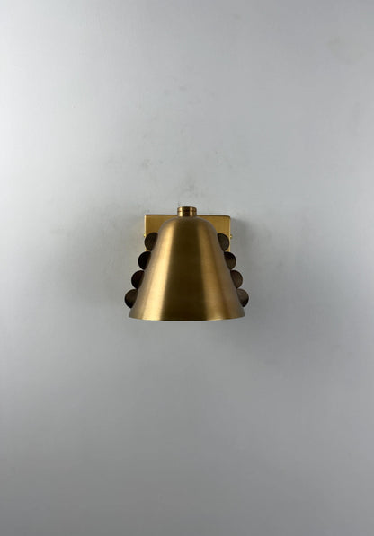 Modern Brass Wall Sconce With Rivet Accents | Frost Lights