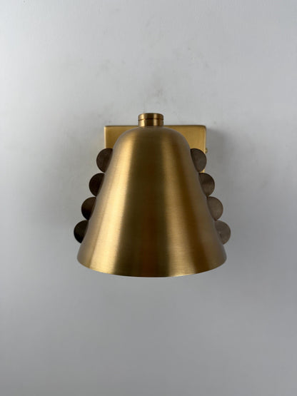 Handmade Brass Cone Wall Sconce With Rivet Detail | Frost Lights