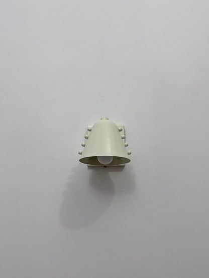 White Cone Brass Wall Sconce | Handcrafted Mid-Century Modern Rivet Wall Lamp