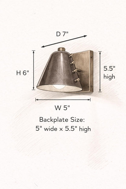 Minimalist Brass Wall Light With Cone Shade | Frost Lights