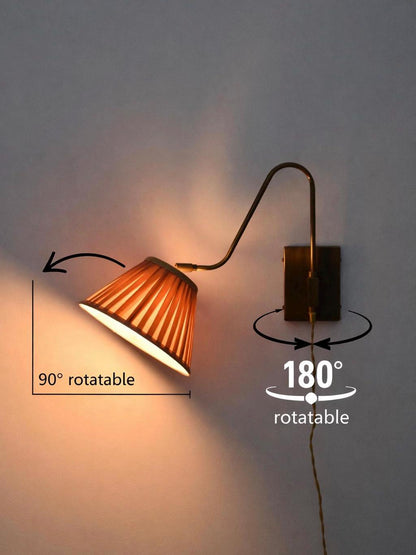 Decorative Brass Wall Sconce With Fabric Shade | Frost Lights