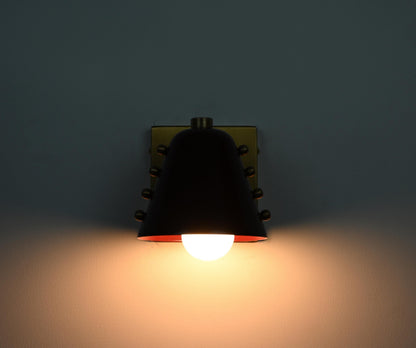 Brass Cone Wall Sconce Pair with Wine Shade Lighting | Frost Lights