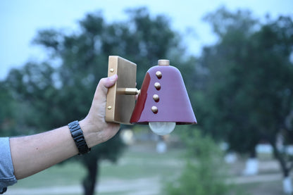 Handcrafted Brass Cone Wall Sconce with Rivet Detail | Frost Lights