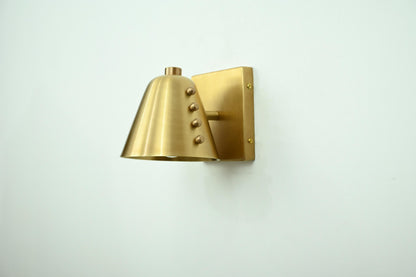 Designer Raw Brass Cone Wall Sconce Fixture | Frost Lights