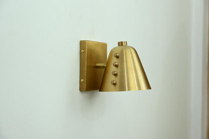 Mid-Century Brass Cone Wall Sconce Accent Lamp | Frost Lights