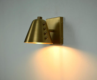 Mid-Century Brass Cone Wall Sconce Accent Lamp | Frost Lights