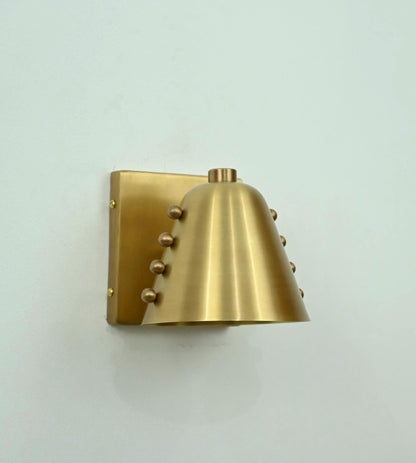 Handcrafted Brass Wall Sconce With Cone Shade | Frost Lights