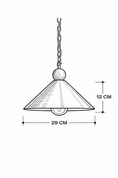 Vintage Style Brass Cone Ceiling Light | Frost Lights