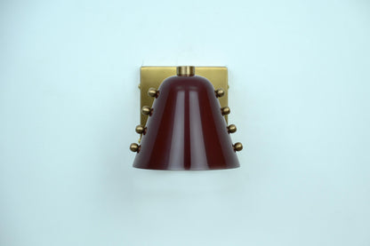 Handcrafted Brass Cone Wall Sconce with Rivet Detail | Frost Lights