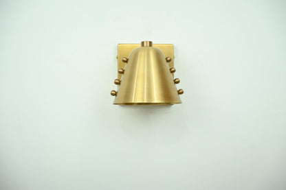 Handcrafted Bold Brass Cone Wall Sconce Raw Brass Finish | Frost Lights