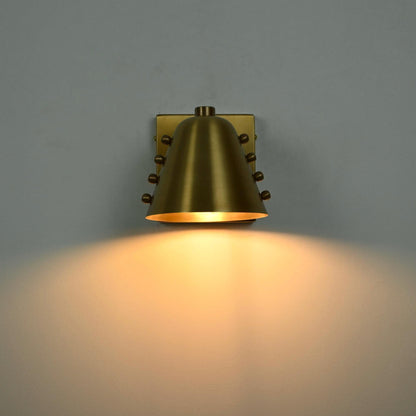 Bold Brass Cone Wall Sconce Mid-Century Accent Light | Frost Lights