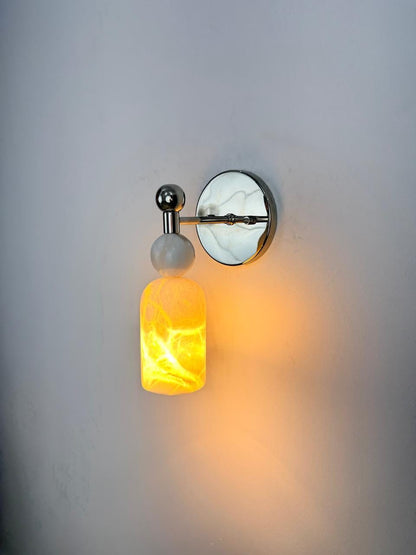 Handmade Alabaster Marble Wall Sconce with Brass | Frost Lights