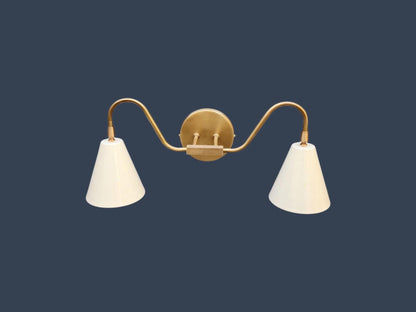 Mid Century Modern Two Light Wall Lamp | Frost Lights