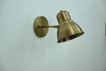 Adjustable Brass Swing Arm Wall Sconce Reading Light | Frost Lights