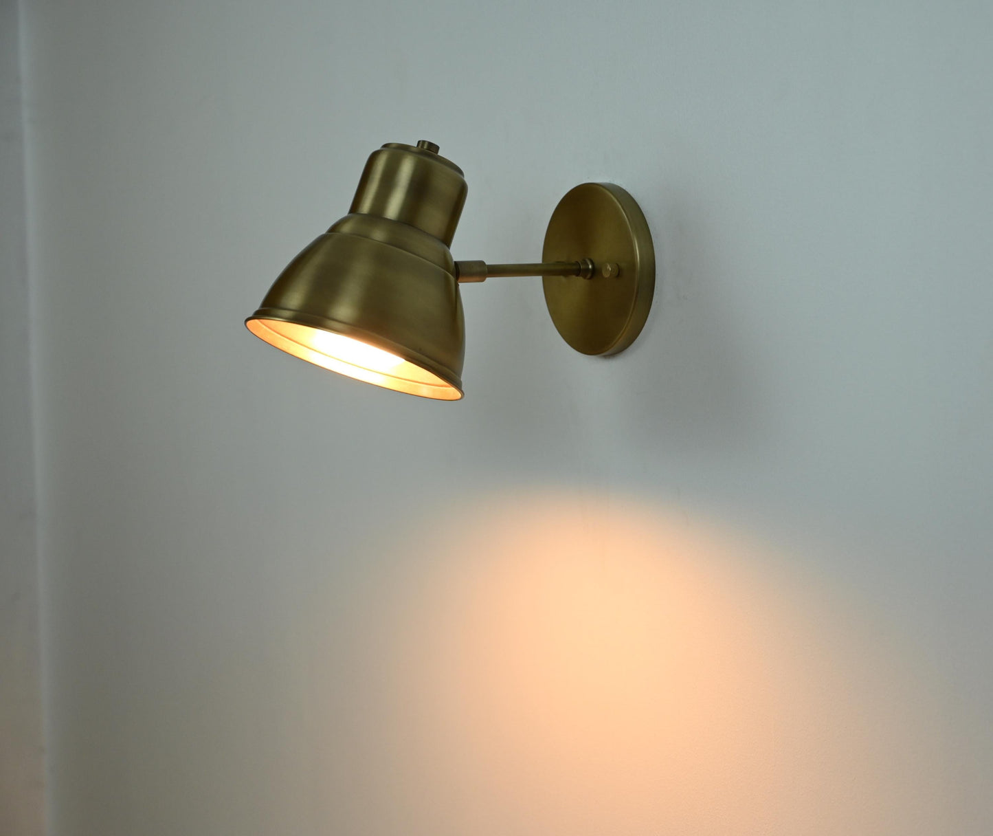 Adjustable Brass Wall Sconce – Mid Century Modern Swing Arm Lamp, Bedside Reading Light