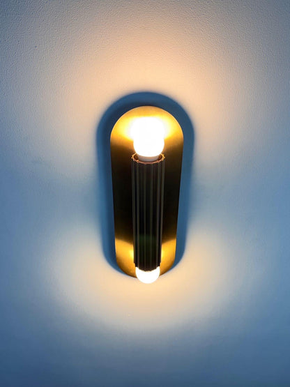 Modern Fluted Brass Wall Sconce | Mid Century Handmade Lamp | Luxury Vanity Light - optimized image