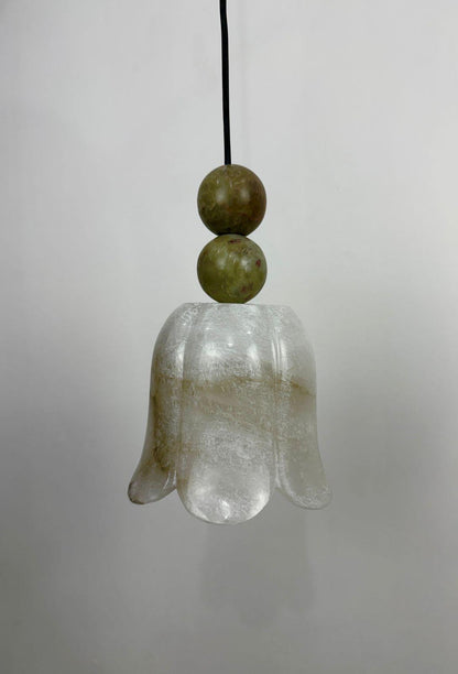 Natural Stone Pendant Light With Black Hardware | Frost Lights