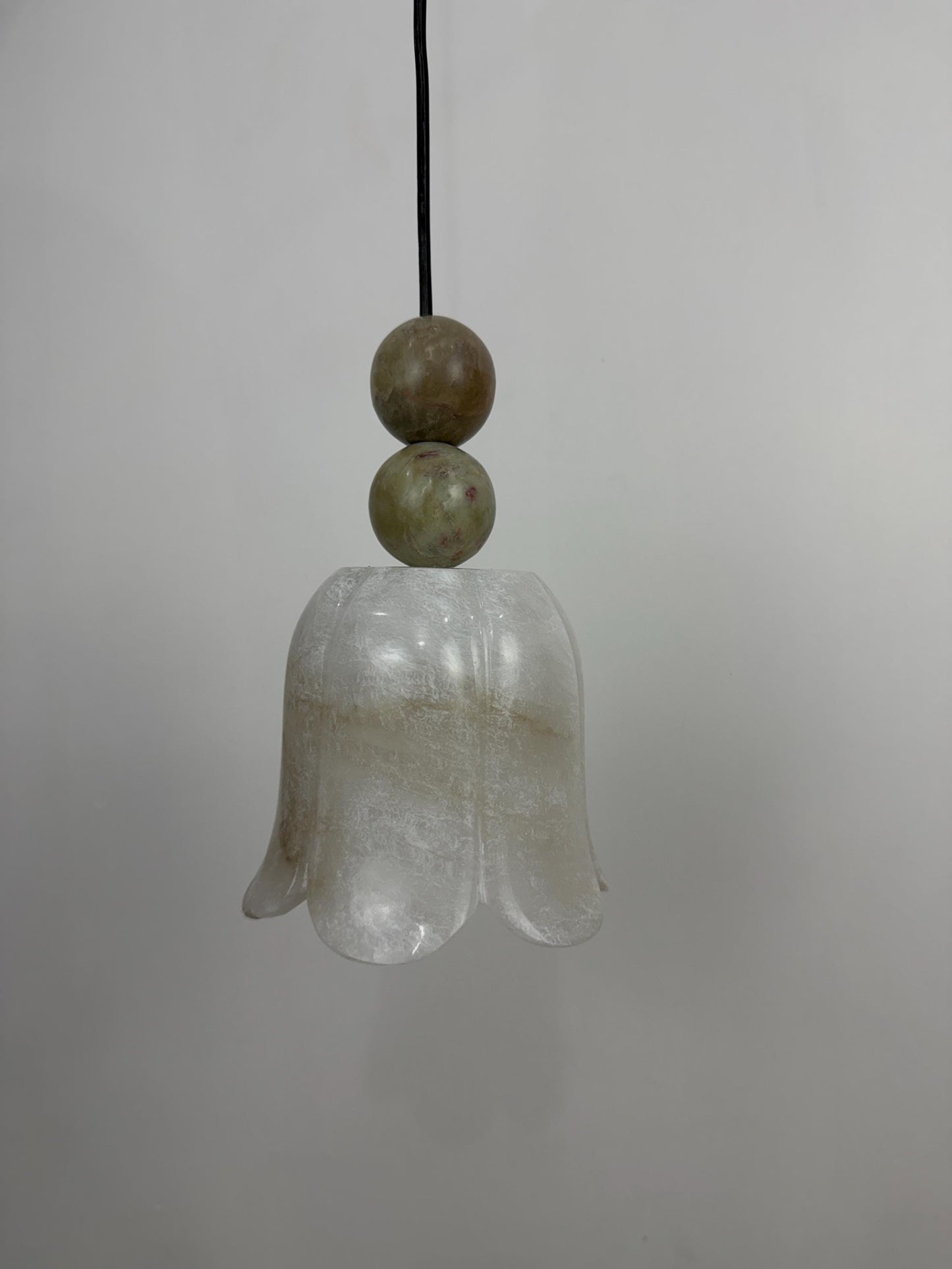 Handcrafted Alabaster Pendant Light | Natural Stone Organic Ceiling Lamp