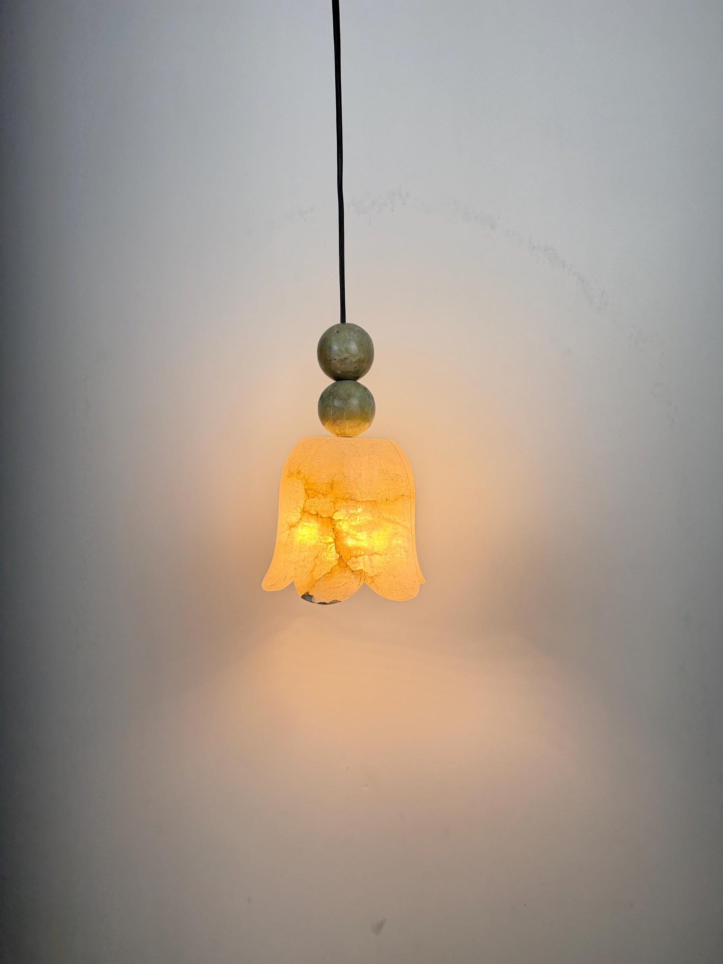 Handcrafted Alabaster Pendant Light | Natural Stone Organic Ceiling Lamp