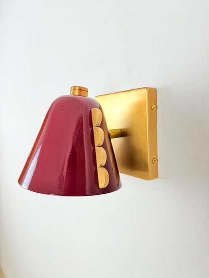 Mid Century Brass Wine Shade Wall Lamp | Frost Lights