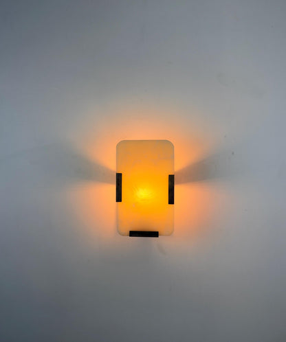 Natural Onyx Rectangular Wall Sconce - 10" x 6" - E12/E14 Compatible - optimized image