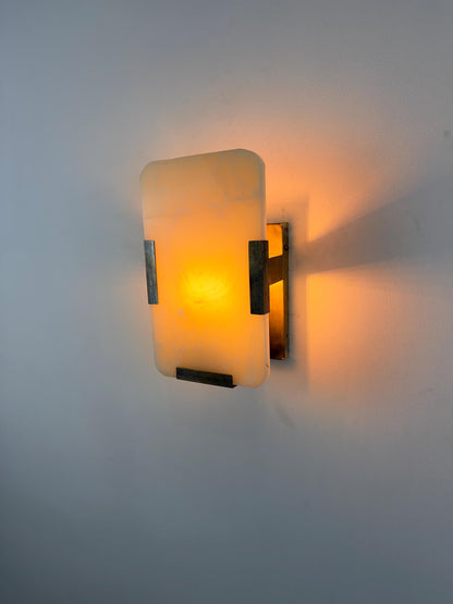 Natural Onyx Rectangular Wall Sconce - 10" x 6" - E12/E14 Compatible - optimized image