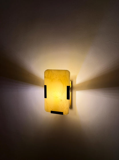 Natural Onyx Rectangular Wall Sconce - 10" x 6" - E12/E14 Compatible - optimized image